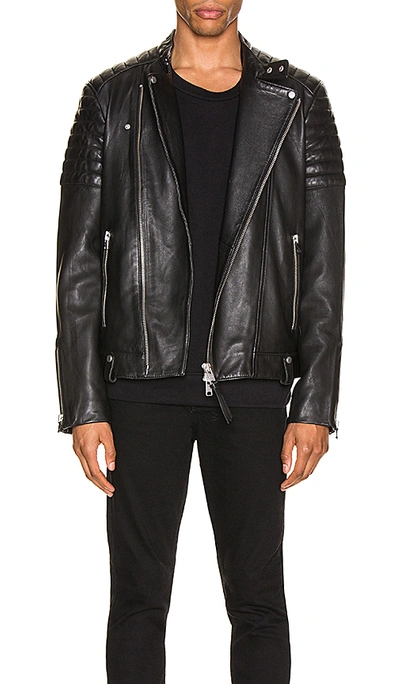 Shop Allsaints Jasper Leather Biker Jacket In Black