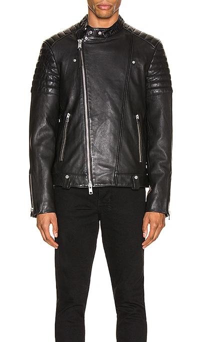 Shop Allsaints Jasper Leather Biker Jacket In Black