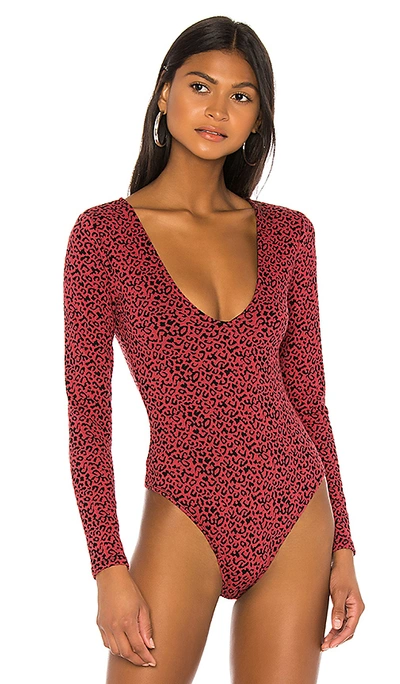 Shop Lovers & Friends Saylor Bodysuit In Red Leopard