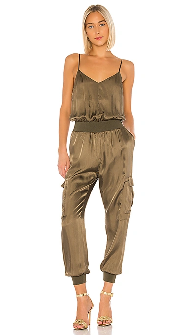 Shop Cinq À Sept Twill Amia Jumpsuit In Olive