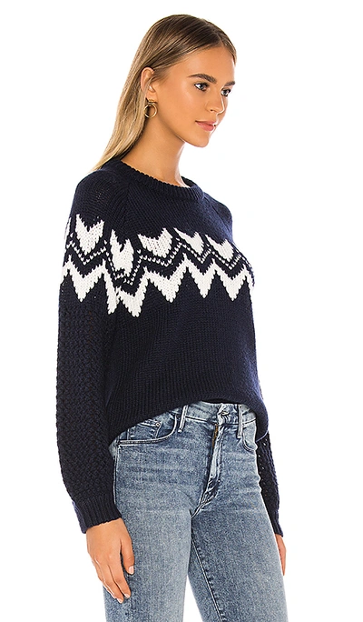 Shop Velvet By Graham & Spencer Karlie Sweater In Navy & Milk
