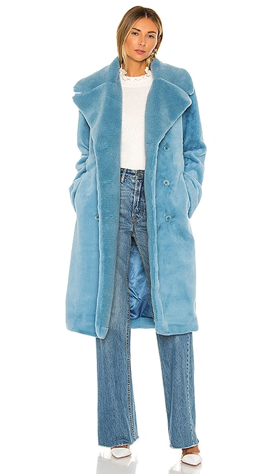 Shop Stine Goya Happy Faux Fur Jacket In Teal