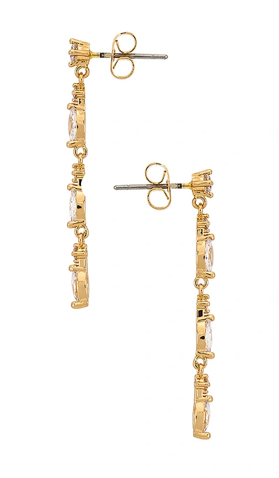 Ettika Dainty Linear Crystal Drop Earrings In Gold