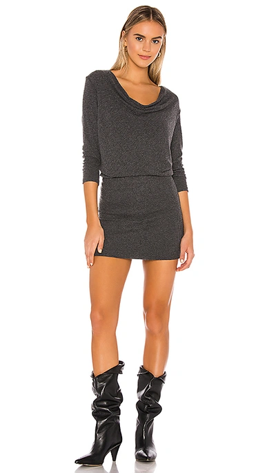 Shop Michael Stars Cecile Cowl Neck Dress In Charcoal
