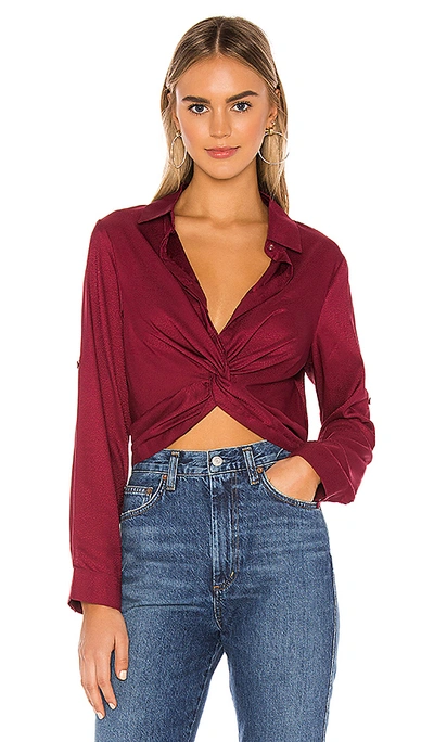 Shop Minkpink Sonia Twist Shirt In Wine