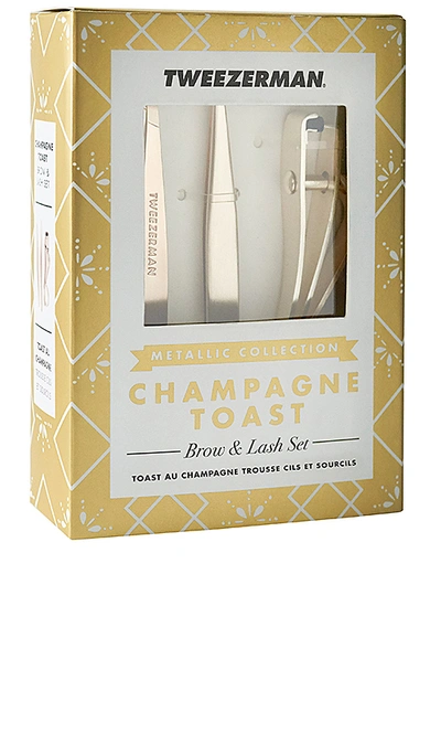 Shop Tweezerman Champagne Toast Deluxe Brow & Lash Set In N,a