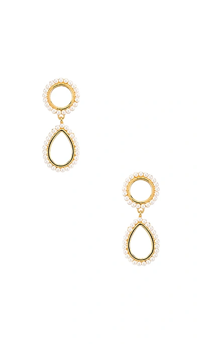 Shop Luv Aj Mini Peony Pearl Earrings In Gold