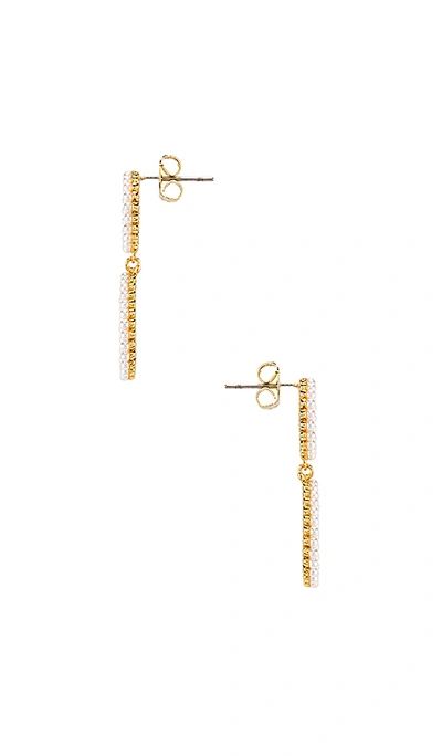 Shop Luv Aj Mini Peony Pearl Earrings In Gold