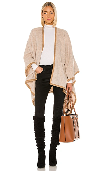 Shop Rag & Bone Contrast Edge Poncho In Oatmeal