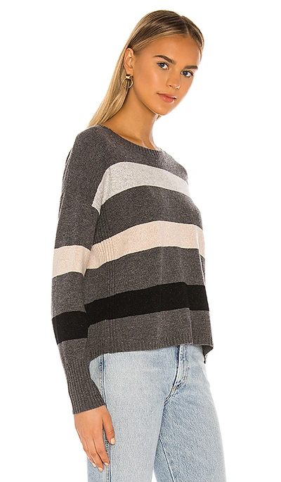 Shop Swtr Stripe Crop Crew Sweater In Grey Combo