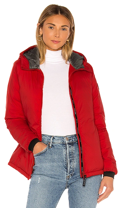 Shop Canada Goose Camp Hoody Jacket In Red