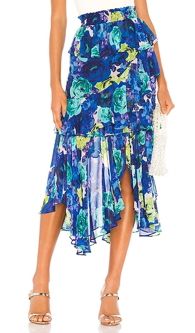 Shop Misa X Revolve Joseva Skirt In Sapphire Floral