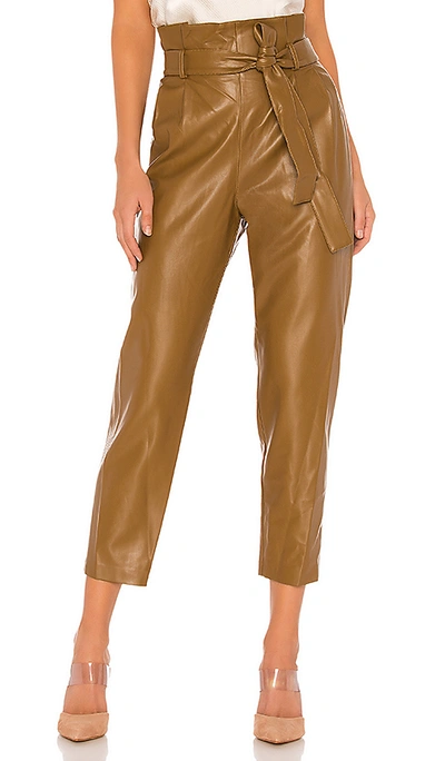 Shop Amanda Uprichard Tessi Faux Leather Pant In Tan Leather