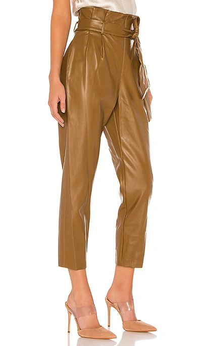 Shop Amanda Uprichard Tessi Faux Leather Pant In Tan Leather