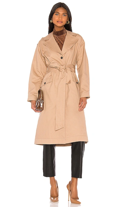 Shop Song Of Style Amelia Trench Coat In Nude Taupe