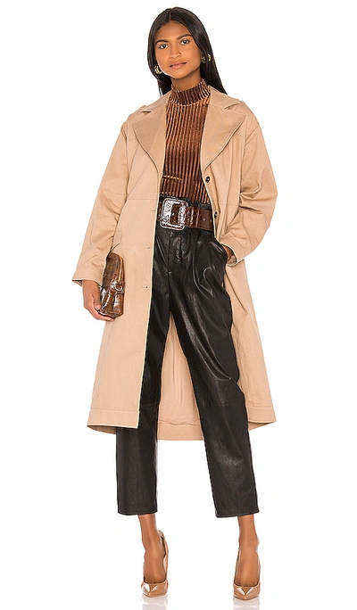 Shop Song Of Style Amelia Trench Coat In Nude Taupe