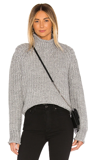 Shop Minkpink Stevie High Neck Knit Sweater In Grey Marle