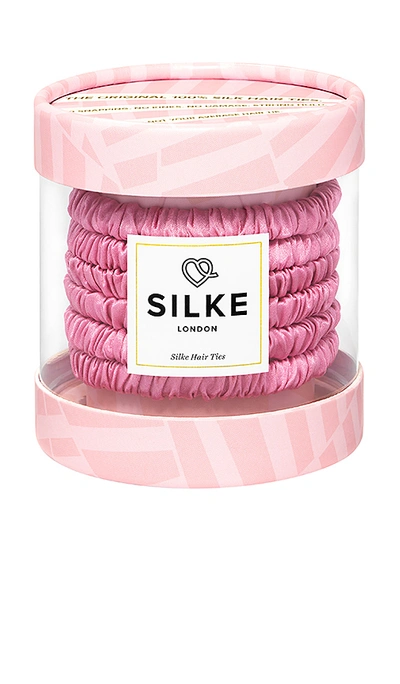 Shop Silke London Blossom Hair Ties In Powder Pink