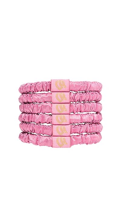 Shop Silke London Blossom Hair Ties In Powder Pink