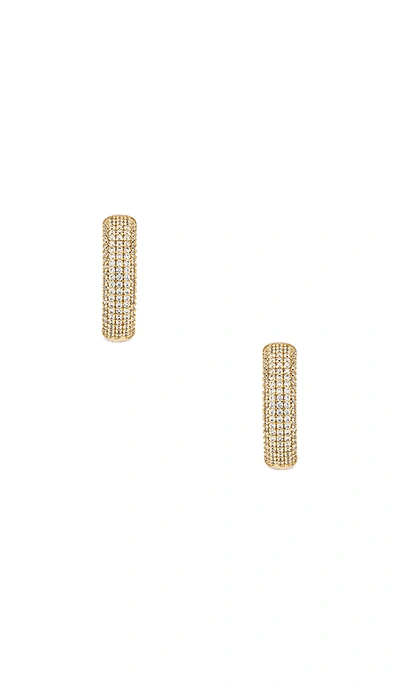 Shop The M Jewelers Ny The Iced Ravello Hoop Earrings In Gold