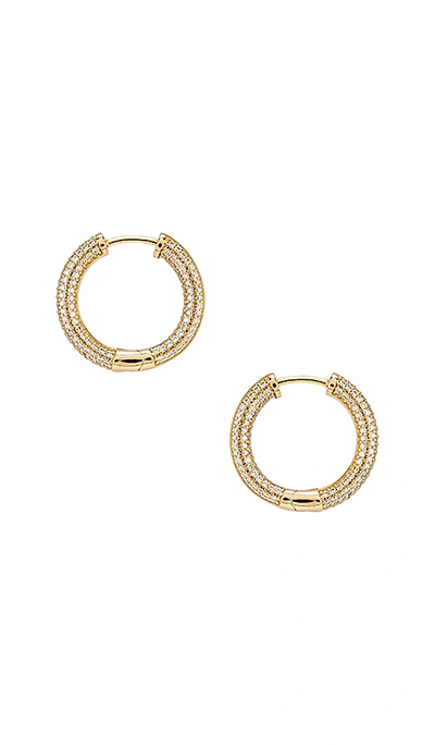 Shop The M Jewelers Ny The Iced Ravello Hoop Earrings In Gold