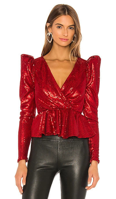 Shop Nbd Mayre Blouse In Red