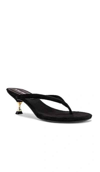 JEFFREY CAMPBELL OLITA 凉鞋 – 黑色绒面与金色线相间