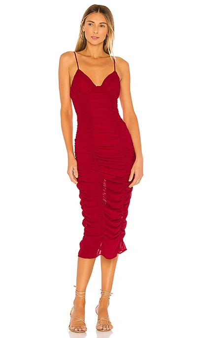 Shop Majorelle Eugenie Midi Dress In Red