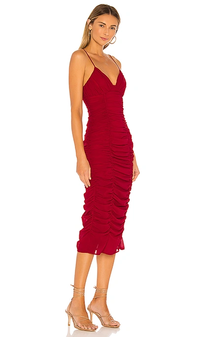 Shop Majorelle Eugenie Midi Dress In Red