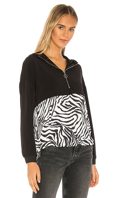 Shop Superdown Tilly Zip Up Jacket In Black & White Zebra