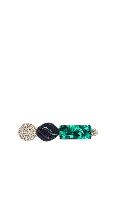 Shop Lele Sadoughi Stacked Stone Barrette In Laurel Green