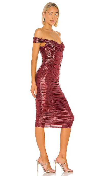 Shop Majorelle Tabitha Midi Dress In Brick Red
