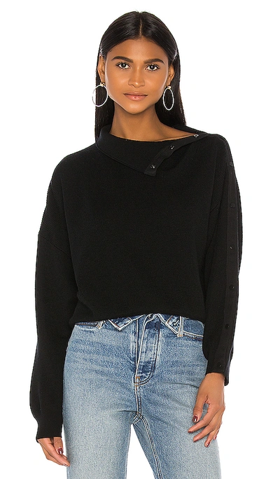 Shop Alexander Wang T Snap Hybrid Cropped Turtleneck In Black