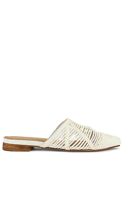 Shop Kaanas Madeira Pointy Basketweave Mule In Ivory