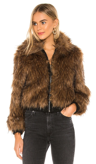 Shop Astr Jiselle Faux Fur Jacket In Foxy Brown