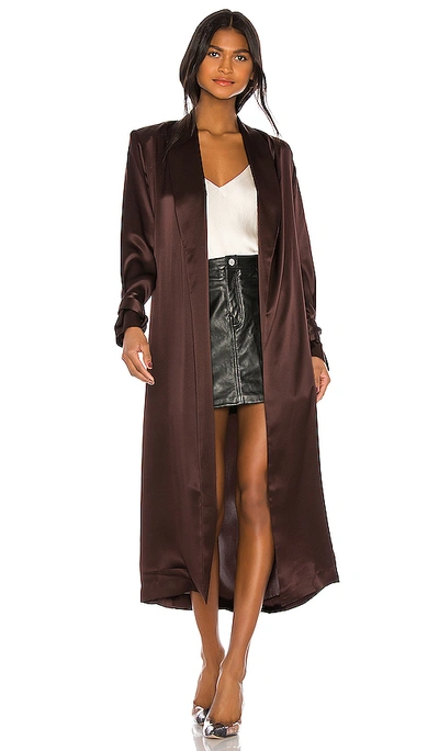 Shop Amanda Uprichard X Revolve Pascal Silk Duster In Cocoa