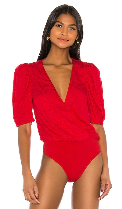 Shop Lovers & Friends Zetta Bodysuit In Leopard Red