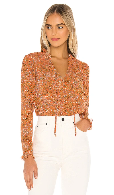 Shop Free People X Revolve Lela Blouse In Coral Combo