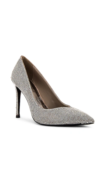Shop Jeffrey Campbell Lure Heel In Taupe Suede Silver