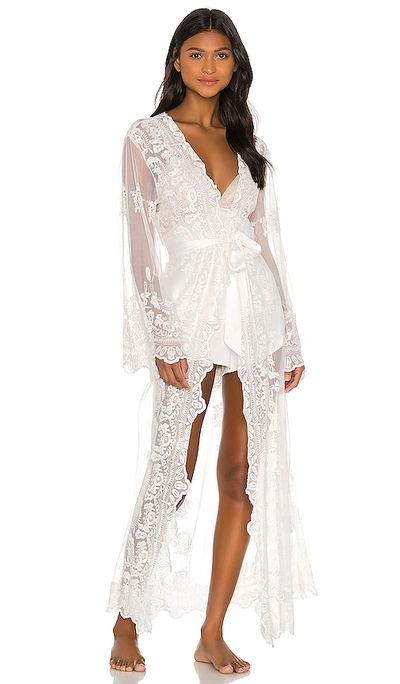 Homebodii Madonna Lace Robe In White