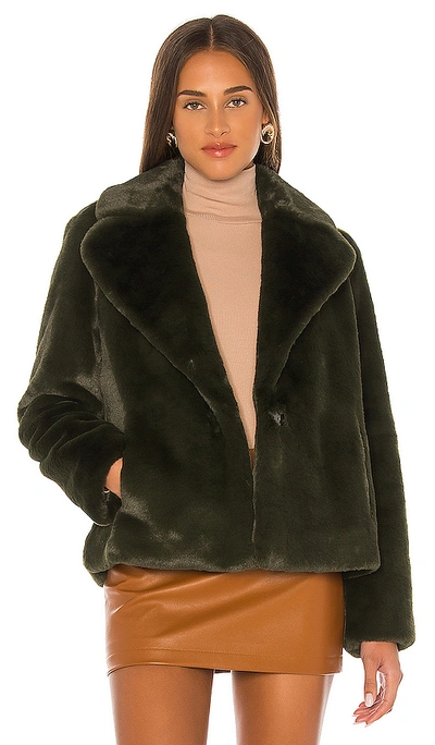 Shop Soia & Kyo Emanuela Faux Fur Coat In Matcha