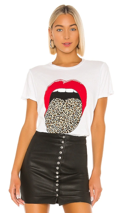 Shop Lauren Moshi Edda Leopard Tongue Tee In White