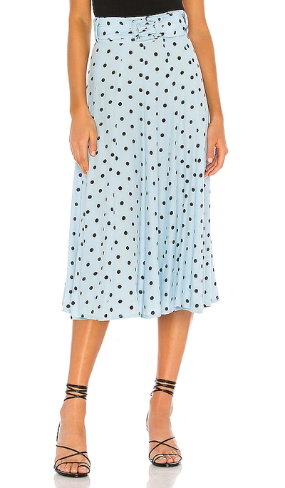 Shop Faithfull The Brand Luda Midi Skirt In Sylve Dot Blue
