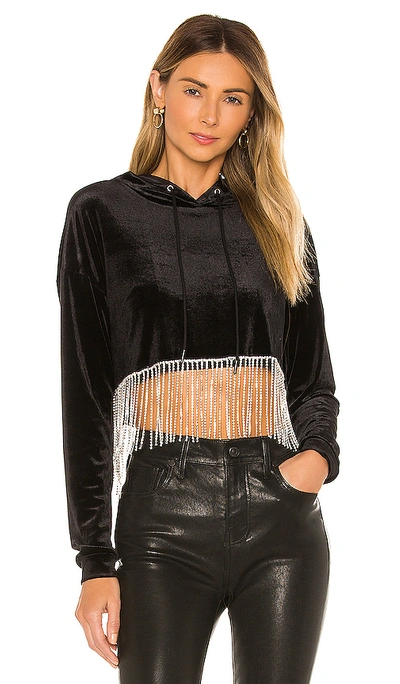 Shop Superdown Abigail Rhinestone Hem Sweatshirt In Black