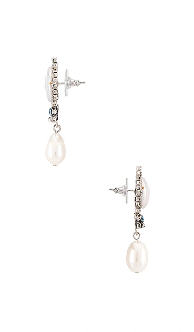 Shop Dannijo Rosita Blue Dangle Earrings In Silver