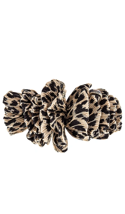 Shop Loeffler Randall Tavi Ruffle Hair Clip In Leopard