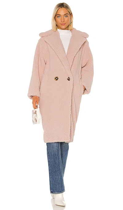 Shop Apparis Daryna Faux Shearling Coat In Blush