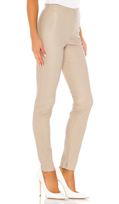 Shop Theory Skinny Leather Legging In Light Grey Taupe