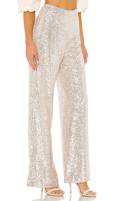 Shop Resa Gigi Pant In Silver Sequin