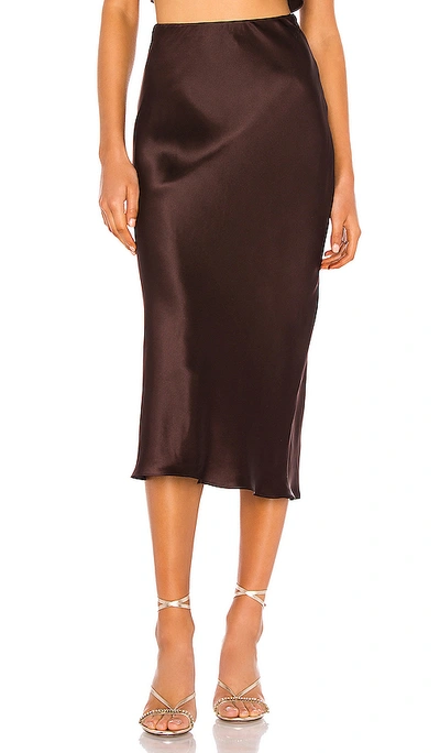 Shop Amanda Uprichard Edie Slip Skirt In Cocoa